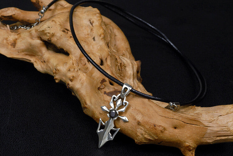 Unique sterling silver magic sword badge pendant & necklace - MOWTE