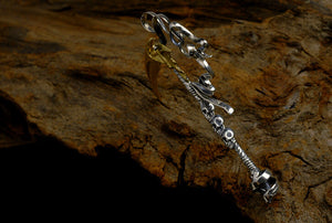 Men's unique sterling silver skeleton pendant & necklace - MOWTE