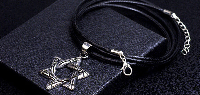 Men's fashion titanium steel hexagram never fade sweater necklace - MOWTE