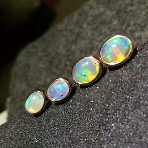 Classics natural opal studs sterling silver studs - MOWTE