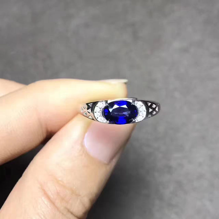 Sri Lanka sapphire sterling silver free size ring