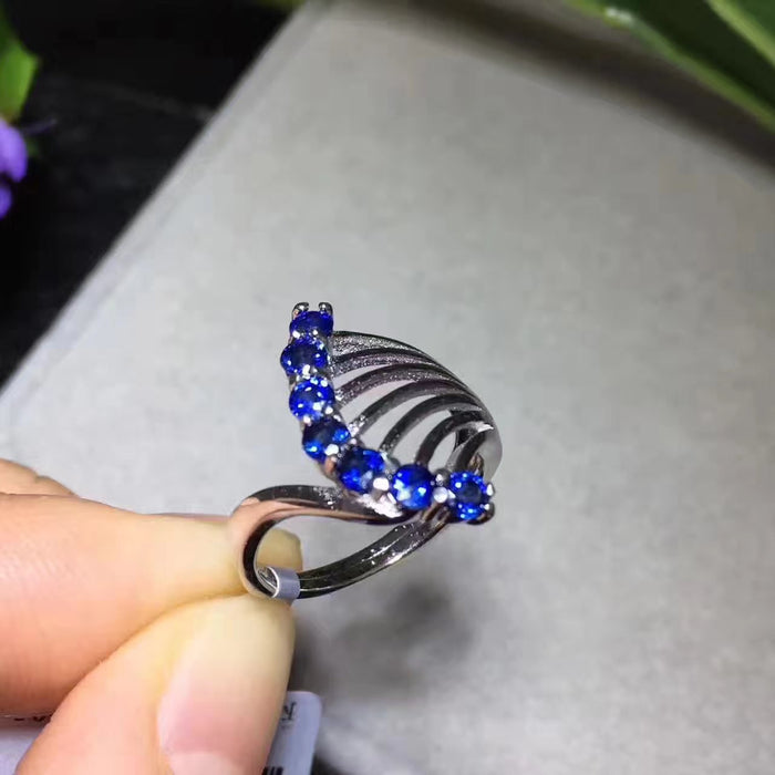 Sri Lanka sapphire sterling silver free size ring