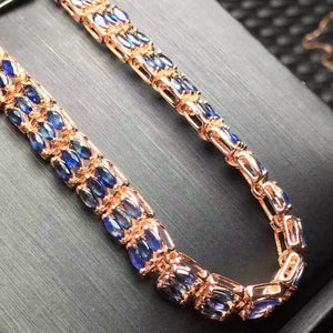 Natural sapphire sterling silver bracelet - MOWTE