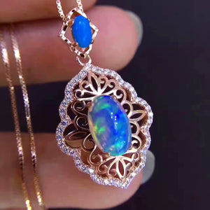 Opal sterling silver pendant - MOWTE