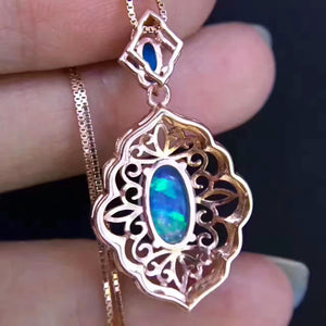 Opal sterling silver pendant - MOWTE