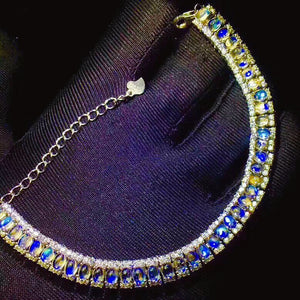 Natural blue moonstone silver bracelet - MOWTE