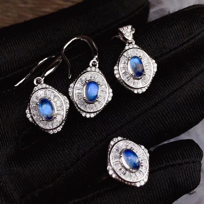 Sri Lanka blue moonstone silver sets