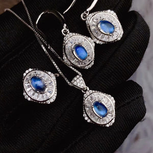 Sri Lanka blue moonstone silver sets - MOWTE