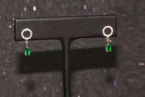 Emerald sterling silver earrings - MOWTE