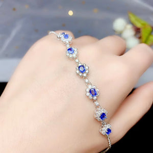 Luxury Sri Lanka sapphire sterling silver bracelets - MOWTE