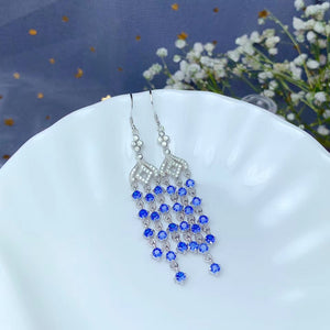 Natural sapphire sterling silver earrings - MOWTE