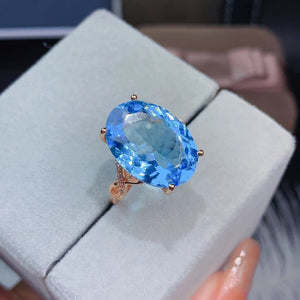 Natural topaz sterling silver free size ring