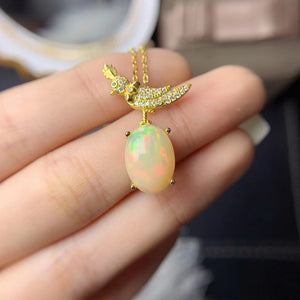 Genuine huge opal pendant and neckalce