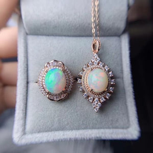 Natural sterling silver opal sets
