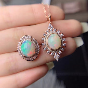 Natural sterling silver opal sets