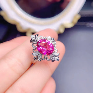 Pink topaz ring